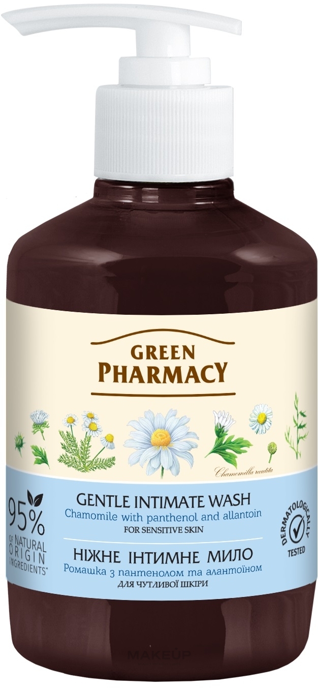 Нежное интимное мыло для чувствительной кожи "Ромашка" - Зеленая Аптека — фото 370ml