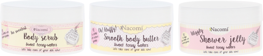 Набор - Nacomi Soft Honey Skin (gel/100g + oil/100g + scrub/200g) — фото N2