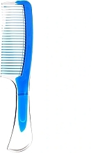 Гребень для волос с полупрозрачной ручкой, синий - Inter-Vion — фото N1