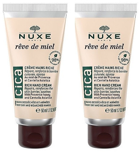 Набор - Nuxe Reve de Miel Cica Rich Hand Cream Set (h/cream/2x50ml) — фото N1