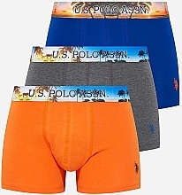 Трусы-шорты для мужчин, 3шт (sax, orange, anthracite melange) - U.S. Polo Assn — фото N1
