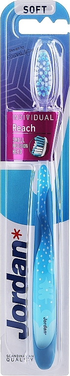 Зубна щітка м'яка, синя із зимовим пейзажем - Jordan Individual Reach Soft — фото N1