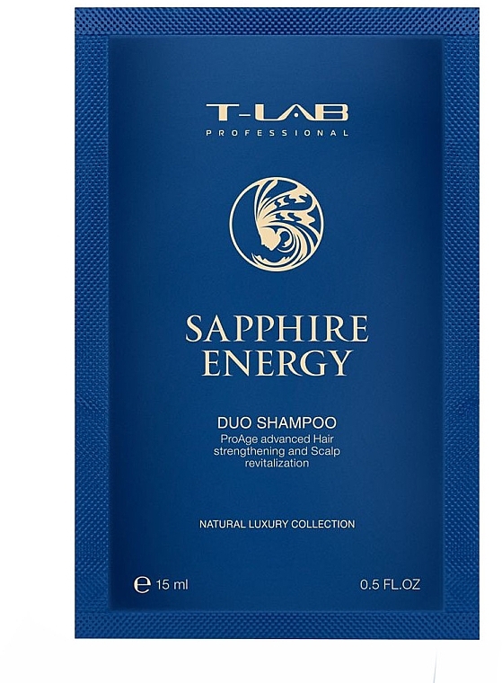 Шампунь для зміцнення волосся - T-LAB Professional Sapphire Energy Duo Shampoo (пробник) — фото N1