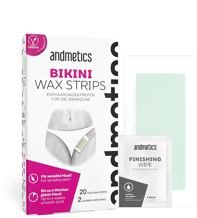 Восковые полоски для депиляции бикини - Andmetics Bikini Wax Strips — фото N1
