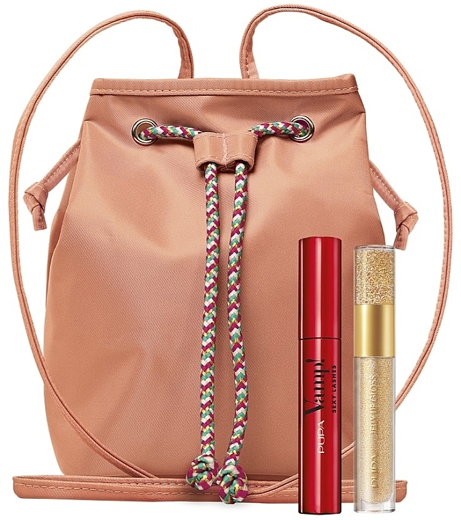 Набор - Pupa Vamp! Sexy Lashes & Jelly Lip Gloss (mascara/9ml + lip/gloss/4ml + backpack) — фото N1