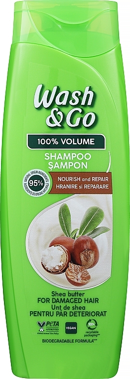 Шампунь з олією ши для пошкодженого волосся - Wash&Go — фото N3