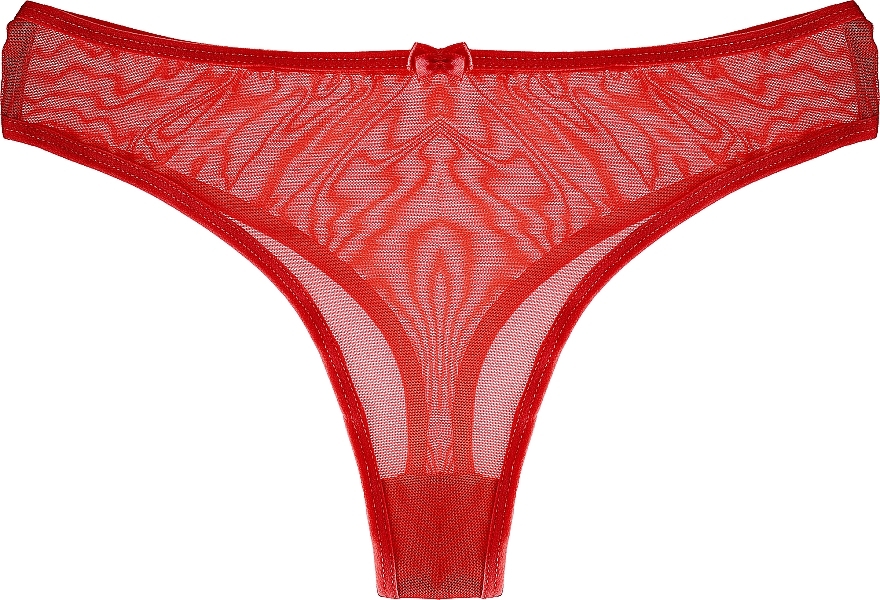 Женские трусики-стринги из прозрачной сетки, красные - Moraj — фото N1