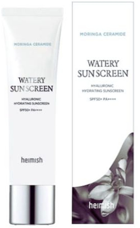 Водостойкий солнцезащитный крем для лица - Heimish Moringa Ceramide Watery Sunscreen SPF50+ PA++++ — фото N1
