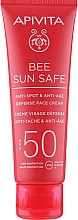Солнцезащитный крем для лица с морскими водорослями и прополисом - Apivita Bee Sun Safe Anti-Spot & Anti-Age Defense Face Cream SPF 50 — фото N1