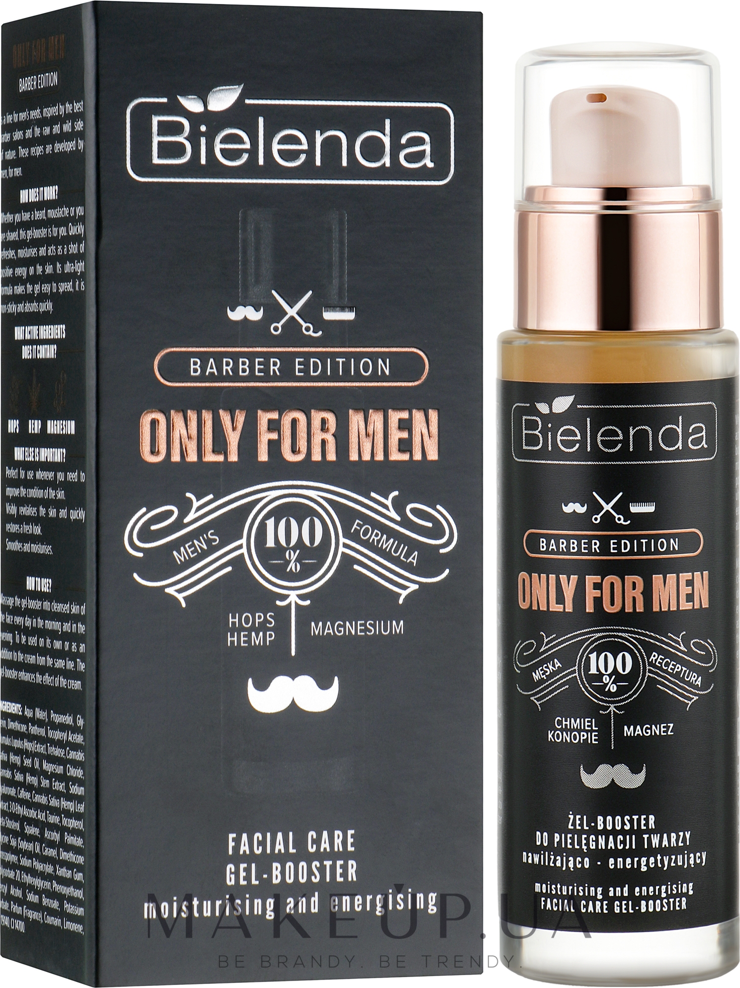 Зволожувальний і тонізувальний гель-бустер - Bielenda Barber Edition Only For Men Booster — фото 30ml