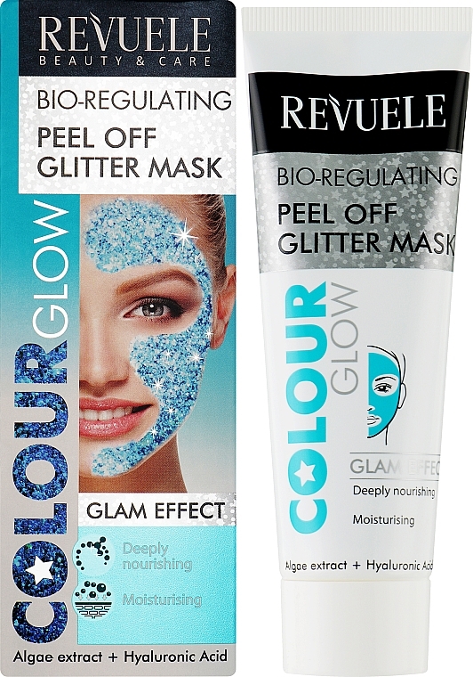 Биорегулирующая маска-плёнка - Revuele Color Glow Glitter Mask Pell-Off Bio-regulating — фото N2