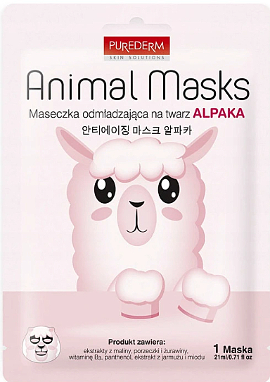 Тканевая маска для лица "Альпака" - Purederm Animal Mask Alpaca  — фото N1