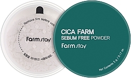 Матирующая рассыпчатая пудра с центеллой - FarmStay Cica Farm Sebum Free Finish Powder — фото N1