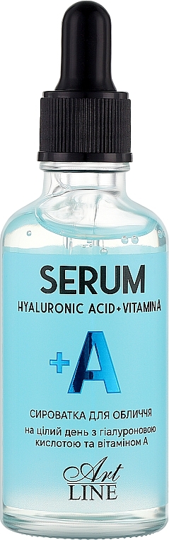 Сироватка для обличчя з гіалуроновою кислотою та вітаміном А - Art Line Serum Hyaluronic Acid + Vitamin A — фото N1