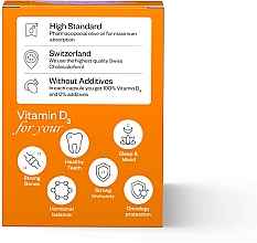 Вітамін Д3 5000 IU, 60 капсул - Perla Helsa Vitamin D3 5000 UI Ultra Dietary Supplement — фото N2