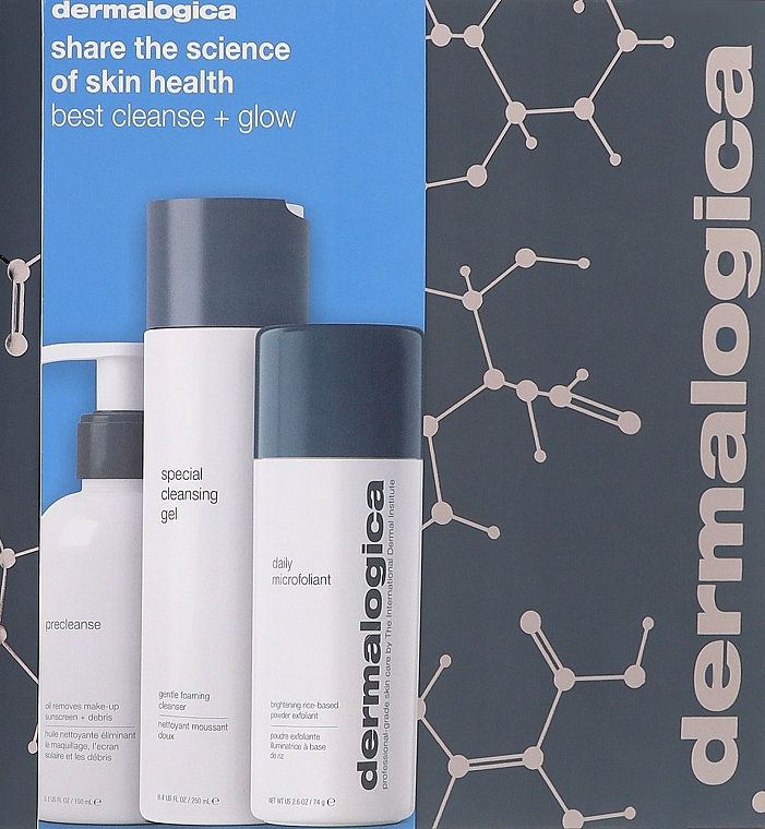 УЦЕНКА Набор - Dermalogica Best Cleanse + Glow (oil/150ml + clean/gel/250ml + clean/powder/74g) * — фото N1