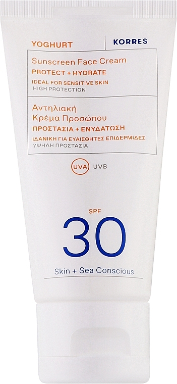 Солнцезащитный крем для лица - Korres Yoghurt Sunscreen Face Cream SPF30 — фото N1