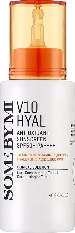 Сонцезахисний крем з антиоксидантами - Some By Mi V10 Hyal Antioxidant Sunscreen SPF50+ PA++++ — фото N1