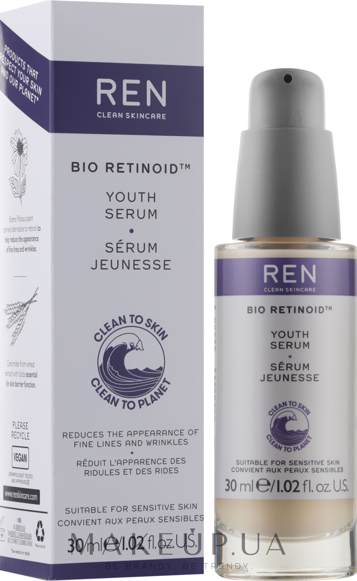 Антивікова сироватка для обличчя - Ren Bio Retinoid Youth Serum — фото 30ml