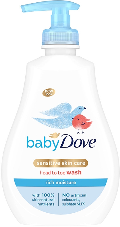 Гель для душа "От макушки до пяточек. Интенсивное увлажнение" - Dove Baby Rich Moisture Washing Gel For Body And Hair — фото N1