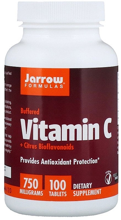 Харчові добавки - Jarrow Formulas Vitamin C (Buffered) + Citrus Bioflavonoids, 750 mg — фото N1