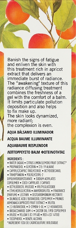 Бальзам для обличчя з екстрактом абрикоса - Academie Radiance Aqua Balm Eclat 98.4% Natural Ingredients — фото N3