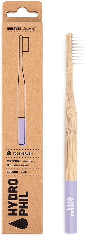 Бамбуковая зубная щетка, мягкая, фиолетовая - Hydrophil Bambus Toothbrush Super Soft Purple