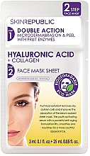 Парфумерія, косметика Тканинна маска для обличчя - Skin Republic 2 Step Hyaluronic Acid + Collagen Sheet Mask