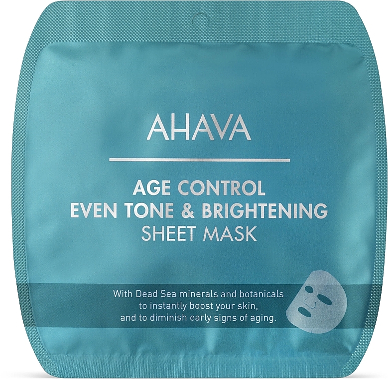 Освітлювальна омолоджувальна тканинна маска - Ahava Age Control Even Tone & Brightening Sheet Mask — фото N1