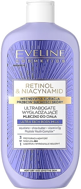 Молочко для тела - Eveline Cosmetics Retinol & Niacynamid Ultra Rich Body Milk — фото N1