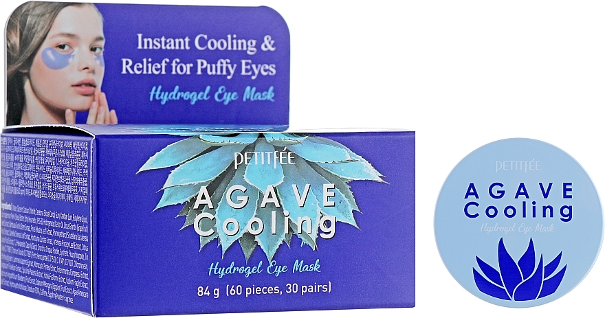 УЦЕНКА Гидрогелевые охлаждающие патчи для глаз с экстрактом агавы - Petitfee & Koelf Agave Cooling Hydrogel Eye Mask * — фото N1