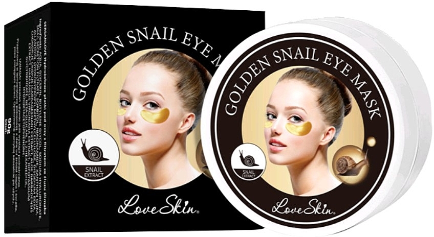 Гидрогелевые патчи для глаз со слизью улитки - Love Skin Golden Snail — фото N1