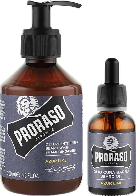 Набор для ухода за бородой - Proraso Azur Lime (shm/200ml + oil/30ml) — фото N2