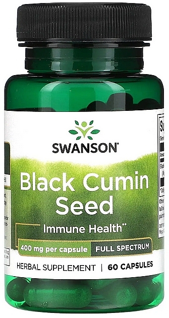 Дієтична добавка "Чорний кмин", 400 мг - Swanson Black Cumin Seed — фото N1