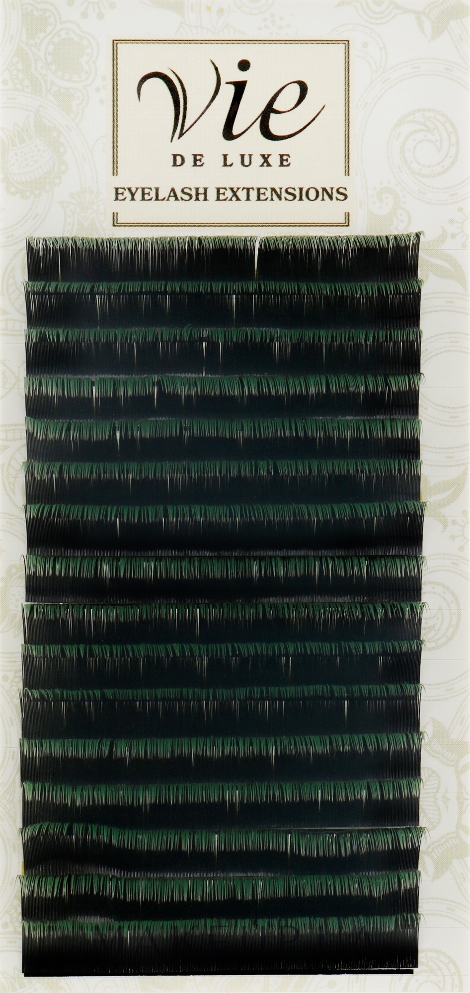 Ресницы, черно-зеленые С 0,15/12 - Vie de Luxe — фото 1уп