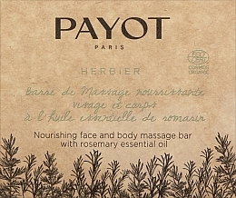 Массажное твердое масло с эфирным маслом розмарина - Payot Herbier Nourishing Massage Bar — фото N1