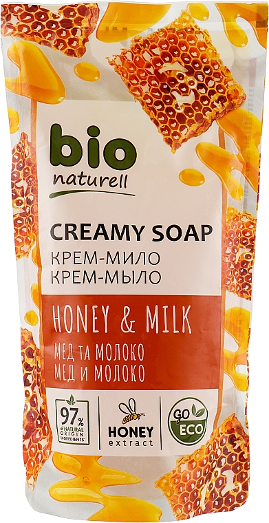 Жидкое мыло "Мед с молоком" - Bio Naturell (дой-пак)