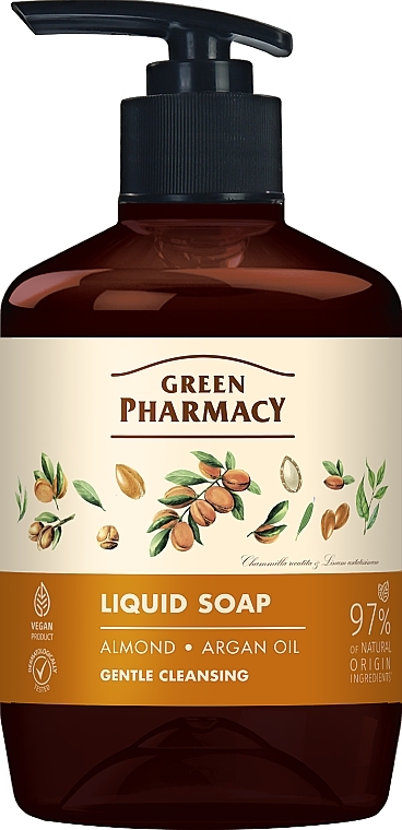 Жидкое мыло "Миндаль и аргановое масло" - Green Pharmacy Liquid Soap  — фото N1