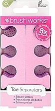 Парфумерія, косметика Роздільники для пальців, рожеві + фіолетові - Brushworks Toe Separators
