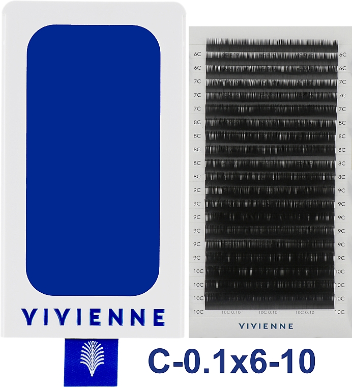 Накладні вії "Elite", чорні, 20 ліній (mix, 0,1, С, 6-10) - Vivienne — фото N1