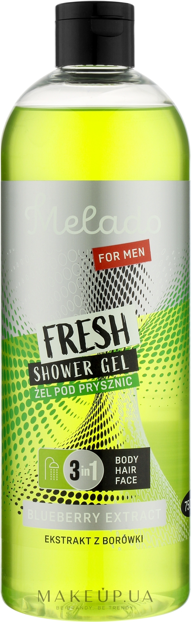 Гель для душа мужской 3в1 с экстрактом черники - Natigo Melado For Men Fresh 3in1 Shower Gel — фото 750ml