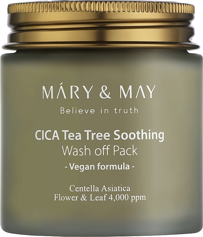Заспокійлива очищувальна маска для обличчя - Mary & May Cica Tea Tree Soothing Wash Off Pack — фото N3
