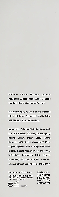 Шампунь для объема волос - J Beverly Hills Platinum Volume Shampoo — фото N6