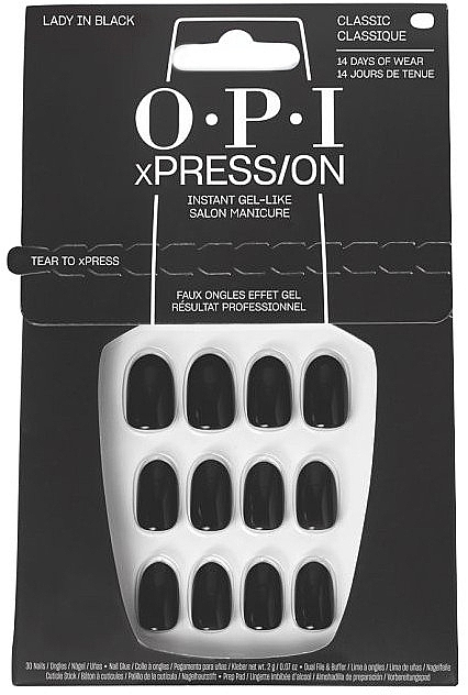 Набір накладних нігтів - OPI Xpress/On Lady In Black — фото N1