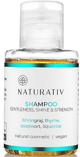 Шампунь для волос "Блеск и Укрепление" - Naturativ Getleness, Shine & Strength Shampoo (мини) — фото N1