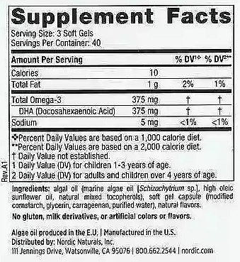 Пищевая добавка для детей "ДГК", ягодный лимонад - Nordic Naturals Children's DHA 375 mg Ages 3+ Berry Lemonade — фото N3