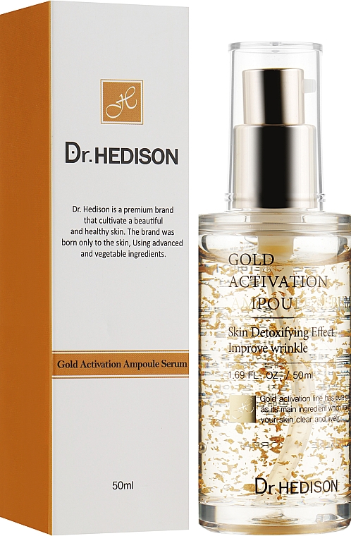 Сироватка для обличчя, з колоїдним золотом - Dr.Hedison Gold Activation Ampoule Serum — фото N5