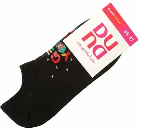 Шкарпетки жіночі бавовняні сіточка 3132, чорні - Duna — фото N2