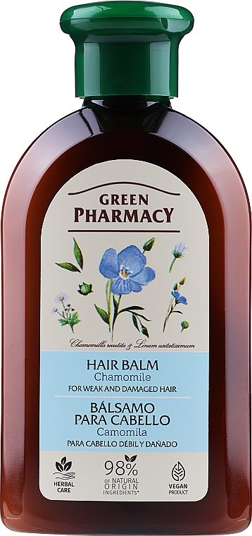 Бальзам-кондиционер для окрашенных волос "Ромашка и льняное масло" - Зеленая аптека — фото N1