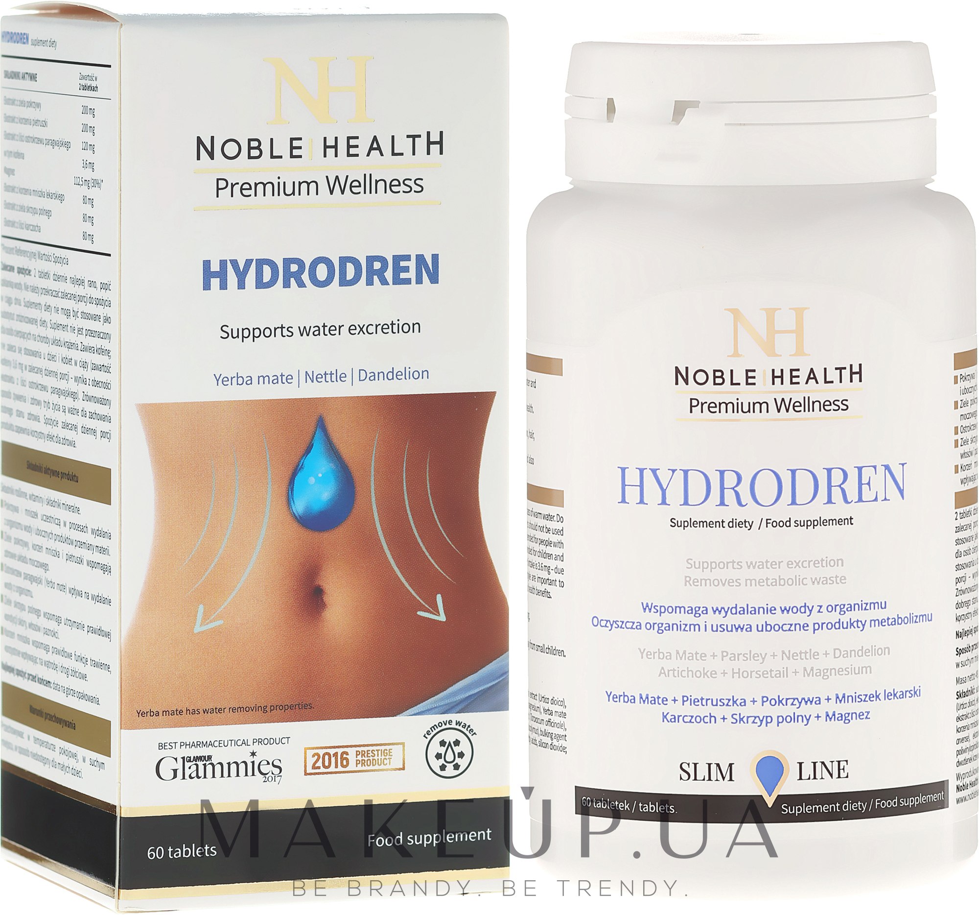 Комплекс харчових добавок - Noble Health Slim Line Hydrodren — фото 60шт